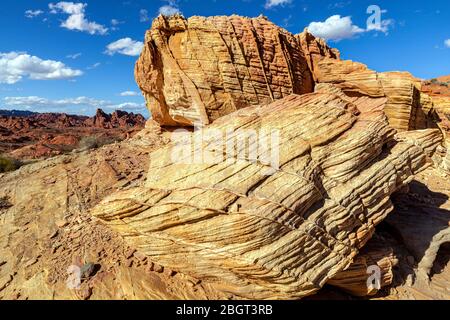NV00218-00...Nevada - formazioni rocciose nel Valley Fire state Park. Foto Stock