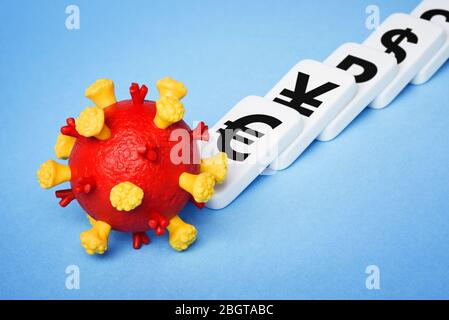 Impatto di COVID-19 sull'economia globale. Crisi del coronavirus Foto Stock