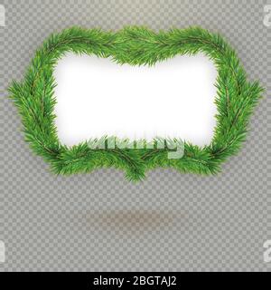 Cornice decorativa in abete con spazio copia e ombra. EPS 10 Illustrazione Vettoriale