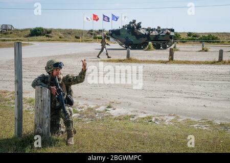 JACKSONVILLE, USA - OTTOBRE 22: Addestramento dei soldati messicani durante l'esercizio di Amphibious Bold Alligator organizzato dalla Marina statunitense e dal corpo dei Marine Foto Stock