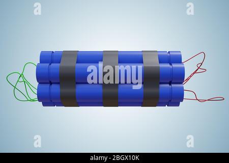 Bastoni dinamitici con esplosivi pericolosi - rendering 3d Foto Stock