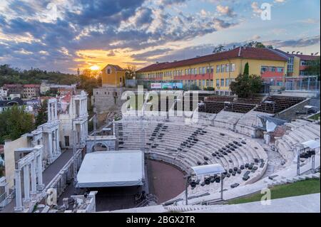 Viste e attrazioni incredibili di Plovdiv, Bulgaria Foto Stock