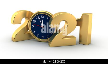 Capodanno 2021 (isolato su sfondo bianco) Foto Stock