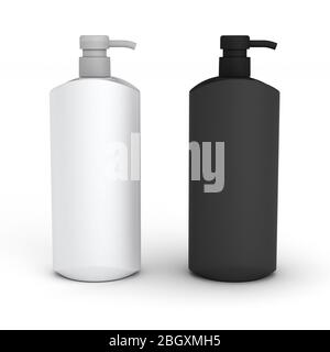 Due bottiglie vuote (isolate con percorso di ritaglio) Foto Stock