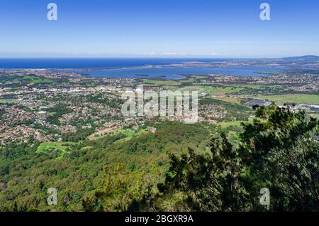 Vista dal punto panoramico del Monte Kembla, Illawarra Australia Foto Stock