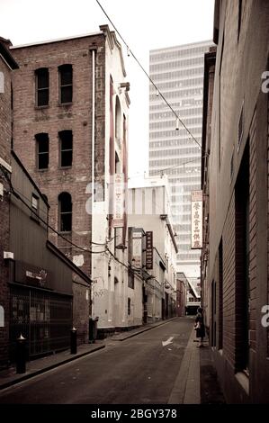 Corsia stretta a Chinatown, Melbourne, Australia Foto Stock