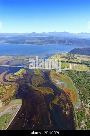 Foto aerea di Sedgefield e zone umide Foto Stock