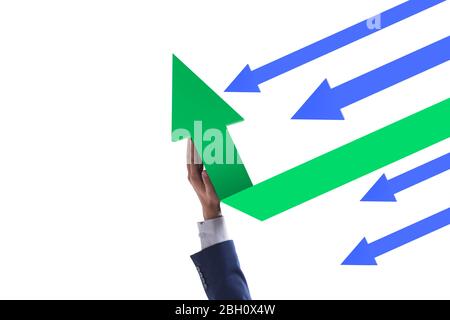 Concetto di ripresa economica con grafici a linee Foto Stock