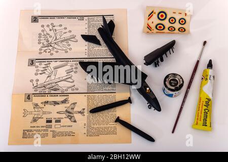 Velivolo modello Hawker Hunter Vintage Airfix Foto Stock