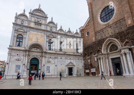 Basilica dei Santi Giovanni e Paolo e Ospedale SS Giovanni e Paolo, campo Santi Giovanni e Paolo, quartiere Castello, Venezia, Italia Foto Stock