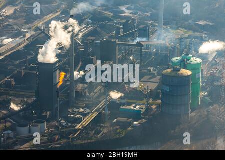 Krupp Mannesmann HKM, 07.20.2019, vista aerlale, Germania, Renania settentrionale-Vestfalia, Area della Ruhr, Duisburg Foto Stock