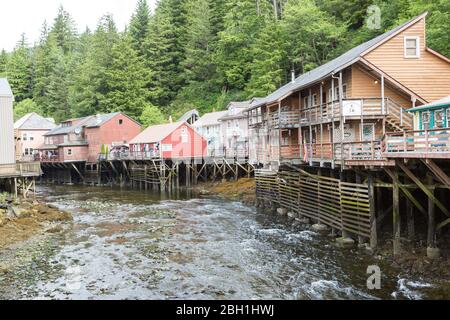 La capitale mondiale della pesca del salmone Ketchikan, Alaska, America USA Foto Stock