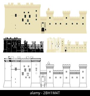 Chateau de Tarascon vista frontale Illustrazione Vettoriale
