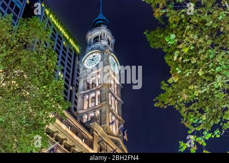 Particolare del campanile dell'edificio General Post Office, Sydney, Australia. Foto Stock