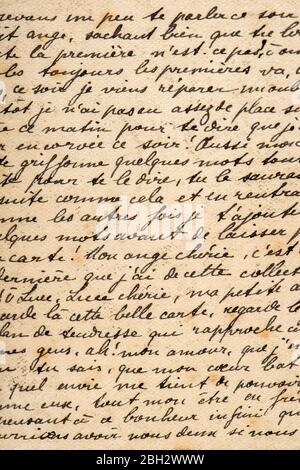 Foglio di carta usato. Grunge vintage texture sfondo. Testo scritto a mano illeggibile Foto Stock