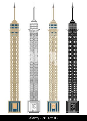 Torre di osservazione in vista frontale Illustrazione Vettoriale
