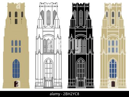 Wills Memorial Building vista frontale Illustrazione Vettoriale