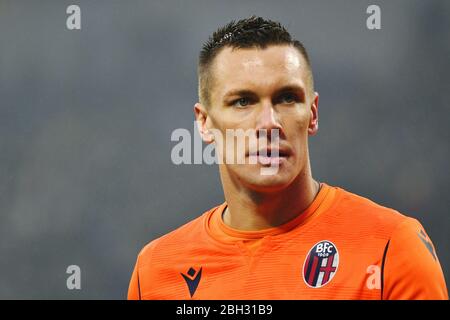 Lucasz skorupski (bologna) durante la stagione Italiana Serie A Soccer 2019/20, italiana Serie A Soccer match in italia, gennaio 01 2020 Foto Stock