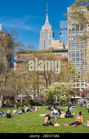 La primavera è bella in Madison Square Park, New York, Stati Uniti d'America Foto Stock