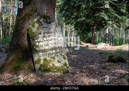 Cimitero musulmano a Kruszyniany, , Voivodato Podlaskie in Polonia Foto Stock