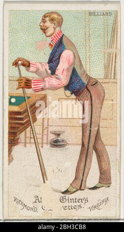 Biliardo, della serie World's Dudes (N31) per Allen &amp; Ginter sigarette, 1888. Foto Stock