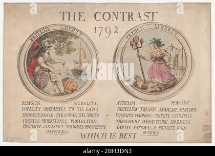 The Contrast, dicembre 1792. Foto Stock