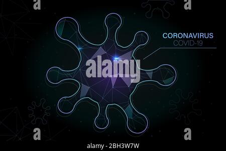 Sci fi Molecule Shape Interface screen futuristico HUD bar della nave spaziale. Virus, batteri, microbi struttura atomi forma e segno genetica illustrat Foto Stock