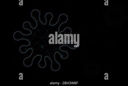 Sci fi Molecule Shape Interface screen futuristico HUD bar della nave spaziale. Virus, batteri, microbi struttura atomi forma e segno genetica illustrat Foto Stock