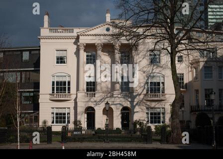 James Burton Neoclassico Regency Architecture Stucco Classico tradizionale Park Square East, Londra NW1 di John Nash Foto Stock