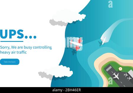 Messaggio di errore 500 o 503 per la progettazione e lo sviluppo di siti Web e siti Web mobili. Concetti creativi per la progettazione e lo sviluppo di siti Web e app mobili, Illustrazione Vettoriale