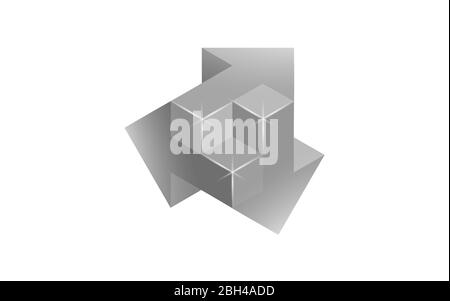 Le frecce 3D brainstorming concetto di soluzioni di modo diverso. Modello banner consulente per la risoluzione di problemi di business idea. Vettore di sviluppo del lavoro di squadra Symbol Illustrazione Vettoriale