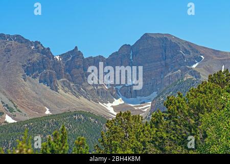 Wheeler Peak nel Sole d'Estate nel Parco Nazionale del Great Basin in Nevada Foto Stock