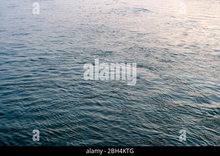 Primo piano del Danubio in una giornata invernale a Budapest, Ungheria. Foto Stock