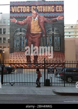 Eloy Torrez murale nel centro di Los Angeles, California Foto Stock