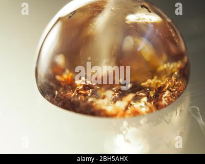 Gemstone lodolite a cupola rotonda con inclusioni arancioni Foto Stock