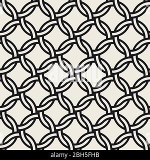 Pattern senza giunture della catena vettoriale. Elegante trama intrecciata. Decorativo geometrico interlacciato linee sfondo. Illustrazione Vettoriale