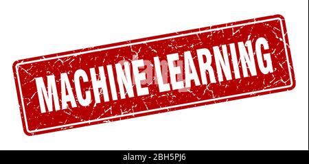 bollino per apprendimento automatico. etichetta rossa per apprendimento automatico. Segno Illustrazione Vettoriale