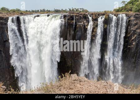 Horseshoe & Rainbow Falls, Victoria Falls, Zimbabwe, Africa Foto Stock