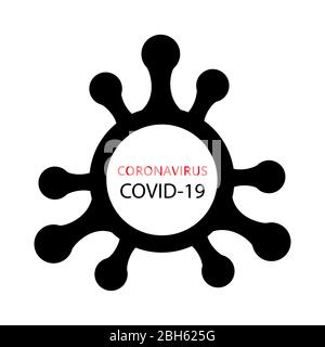 stop coronavirus, illustrazione alle statistiche di malattia di notizie. stop il virus covid-19. nero e rosso timbro isolato su sfondo bianco, vettore desig Illustrazione Vettoriale