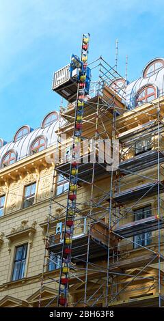 Lavori di costruzione per le strade di Vienna Foto Stock