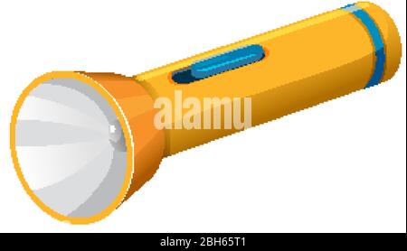 Torcia di colore giallo su sfondo bianco Illustrazione Vettoriale