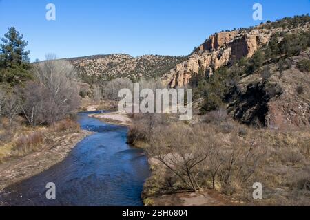 Fiume Gila nella foresta nazionale di Gila in New Mexico Foto Stock
