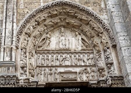 L'ovest - Royal - Portal, Cattedrale di Chartres, Chartres, Francia - Cathédrale Notre-Dame de Chartres Foto Stock