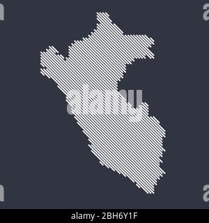 Mappa semplice e stilizzata del Perù Illustrazione Vettoriale