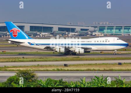 Guangzhou, Cina – 25 settembre 2019: China Southern Cargo Boeing 747-400F aereo all'aeroporto di Guangzhou (CAN) in Cina. Foto Stock