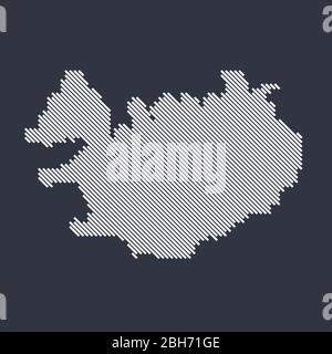 Mappa semplice e stilizzata dell'Islanda Illustrazione Vettoriale