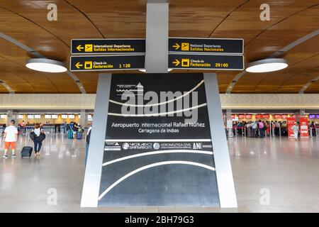 Cartagena, Colombia - 28 Gennaio 2019: terminal dell aeroporto di Cartagena (CTG) in Colombia. Foto Stock