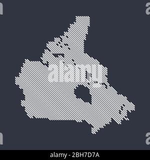Mappa stilizzata con linee diagonali semplici del Canada Illustrazione Vettoriale