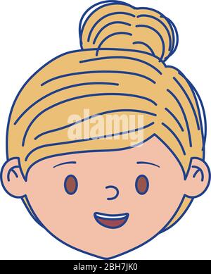 Avatar bionda donna testa disegno, ragazza donna persona persone umana e sociale tema media illustrazione vettoriale Illustrazione Vettoriale