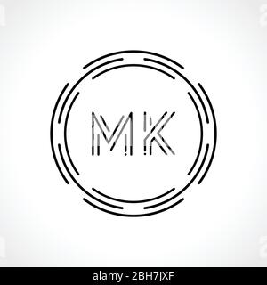MK iniziale lettera Logo Design template vettoriale. Lettera astratta MK logo Design Illustrazione Vettoriale